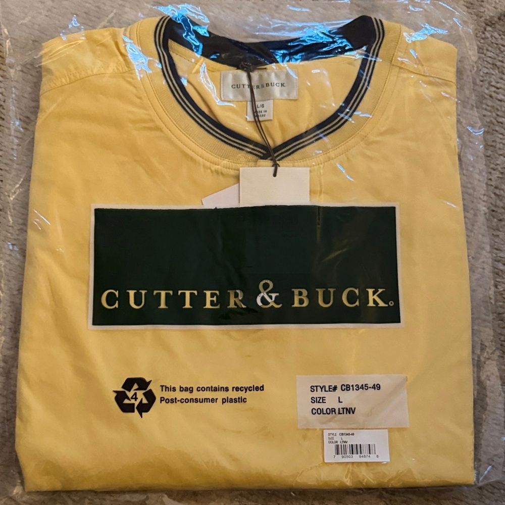 Cutter & Buck Men's long sleeve pullover jacket  in Bright Yellow